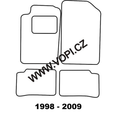 Textilní autokoberce na míru Peugeot 206, Perfectfit