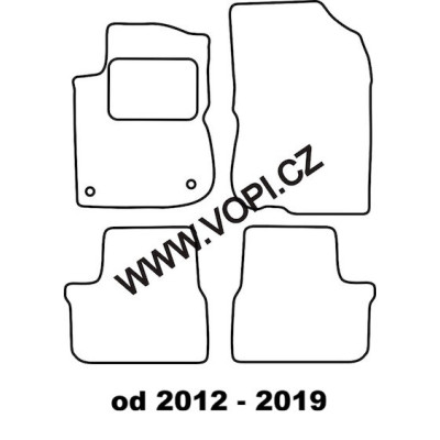 Textilní autokoberce na míru Peugeot 208, dle roku výroby, Perfectfit