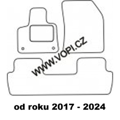 Textilní autokoberce na míru Peugeot 5008, dle roku výroby, Perfectfit