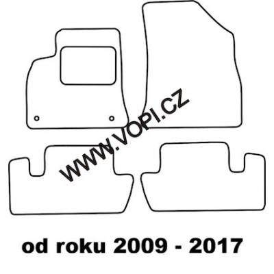 Textilní autokoberce na míru Peugeot 5008, dle roku výroby, Carfit