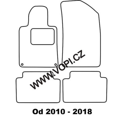 Textilní autokoberce na míru Peugeot 508, dle roku výroby, Royalfit