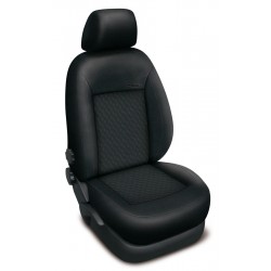 Autopotahy na Škoda Fabia II., dělená zadní sedadla, Authentic Premium vlnky černé 